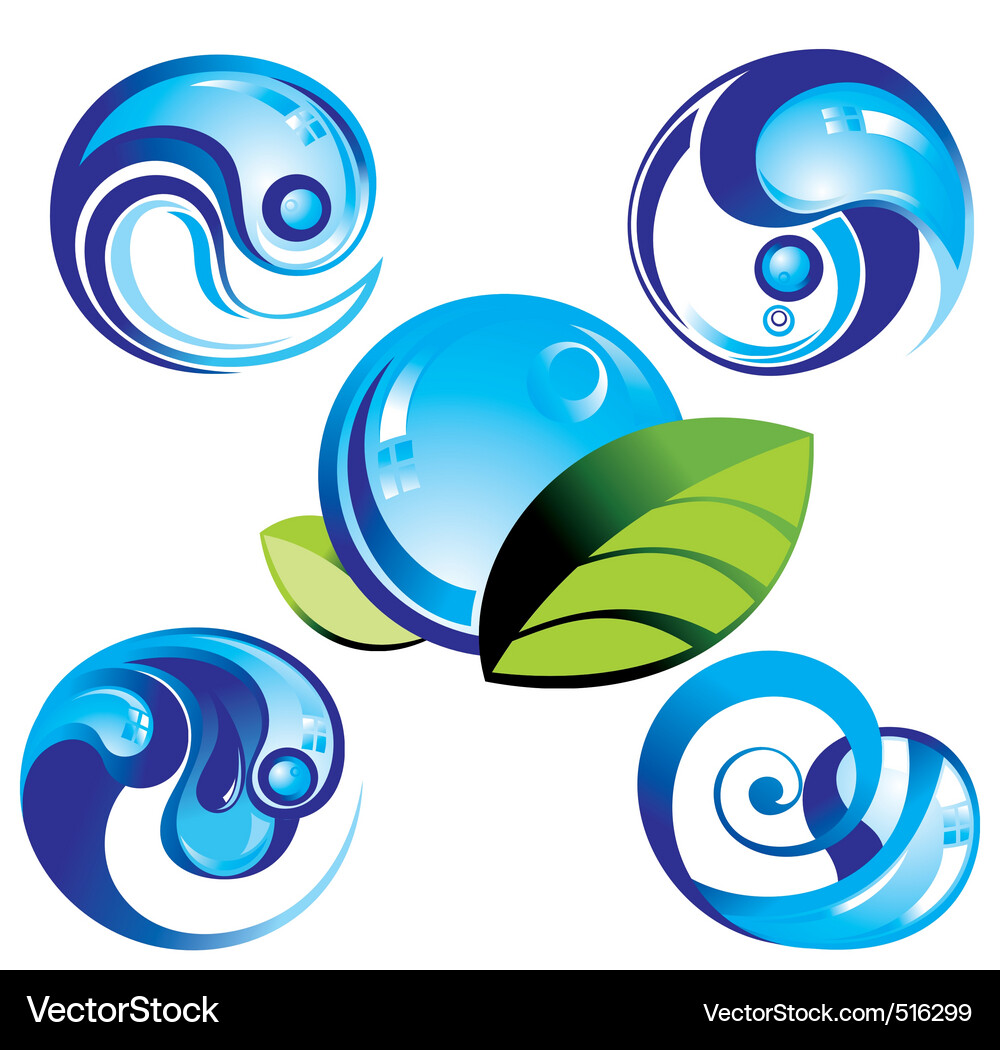 Wave symbols Vector Image