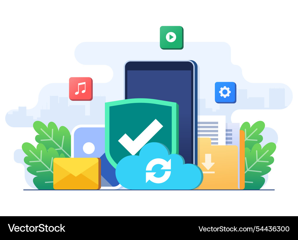 Cloud computing and database service synchronize Cloud computing and database service synchronize vector image