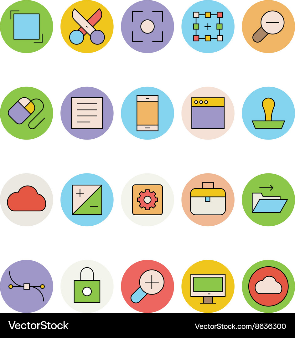 Design and development icons 4 Vector Image