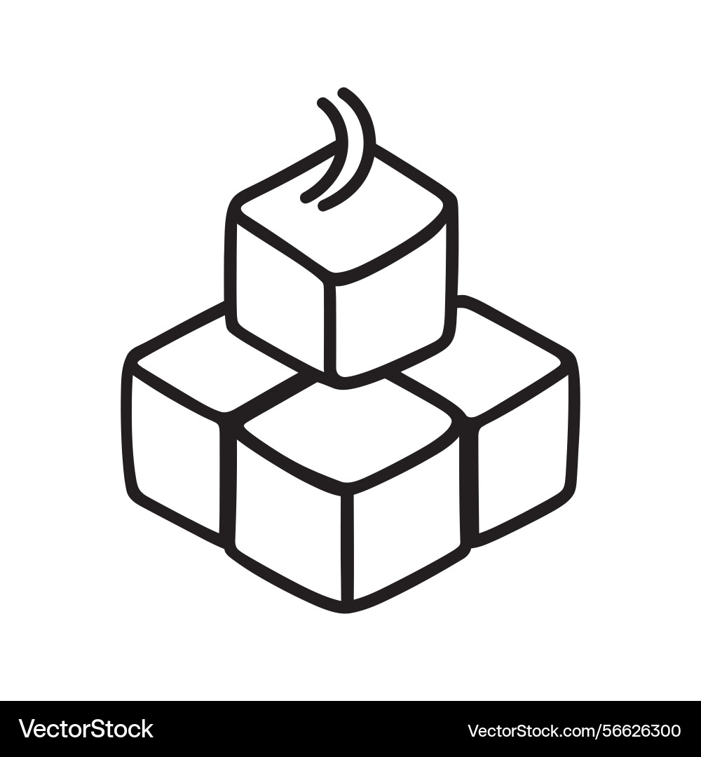 Minimalist line art with simple cube geometric Vector Image