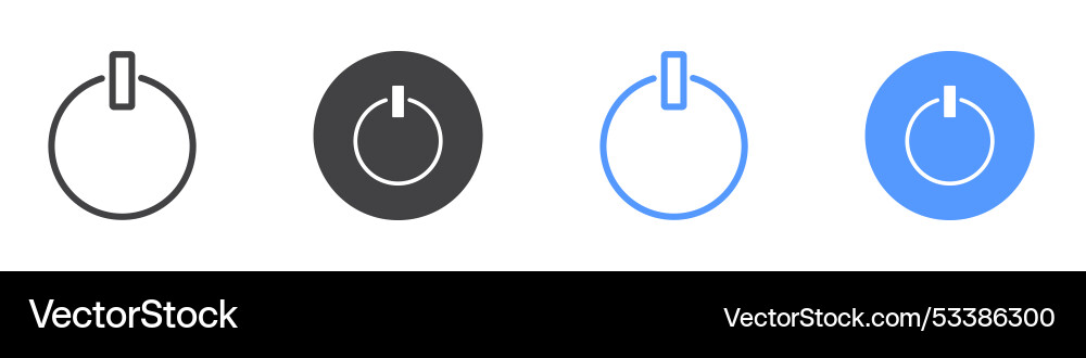 Power button icon flat line symbol set vector image