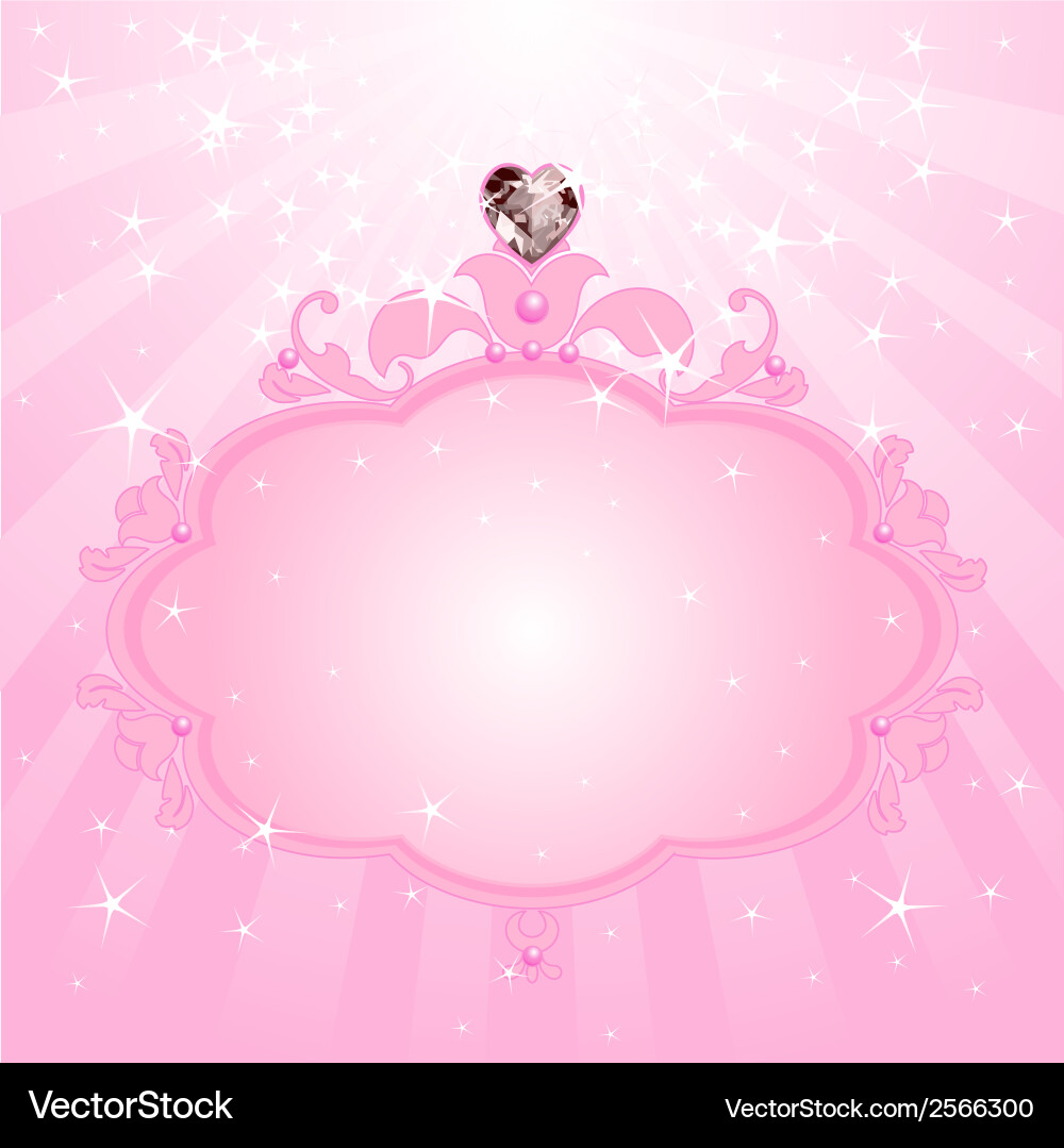 Princess pink frame Royalty Free Vector Image - VectorStock