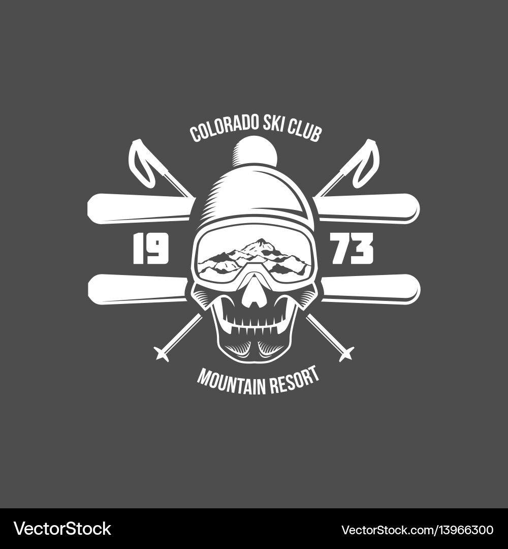 Set of vintage skiing labels and design elements Set of vintage skiing labels and design elements vector image