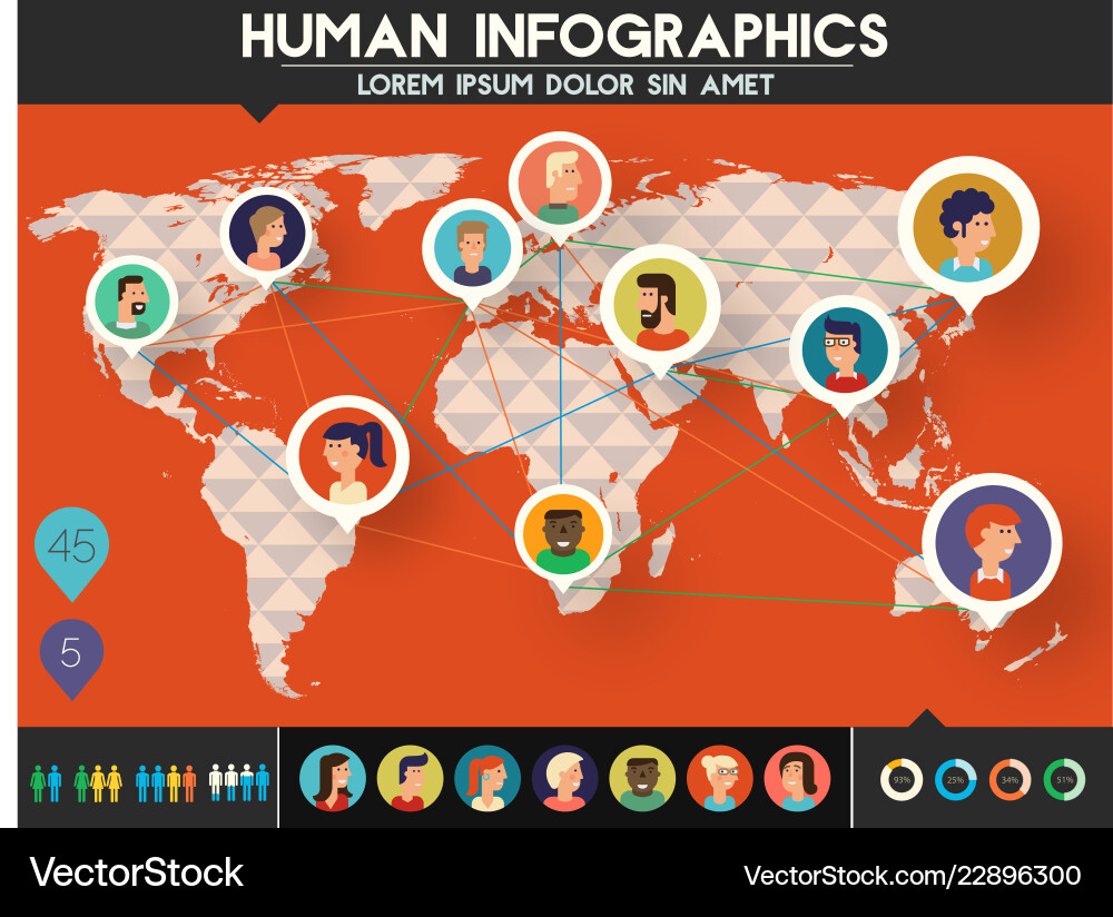 Social networks users infographics trendy Social networks users infographics trendy vector image
