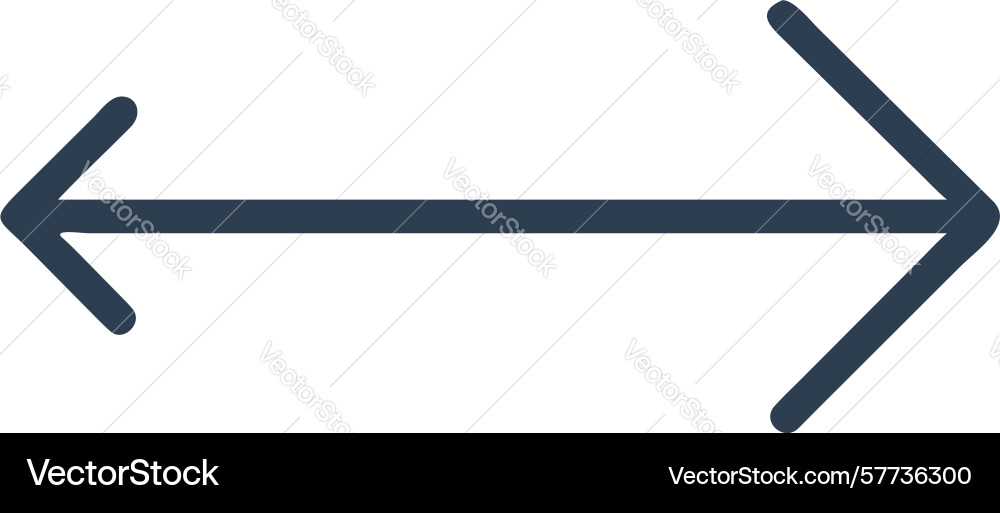 Thin line bidirectional arrow for balanced flow vector image