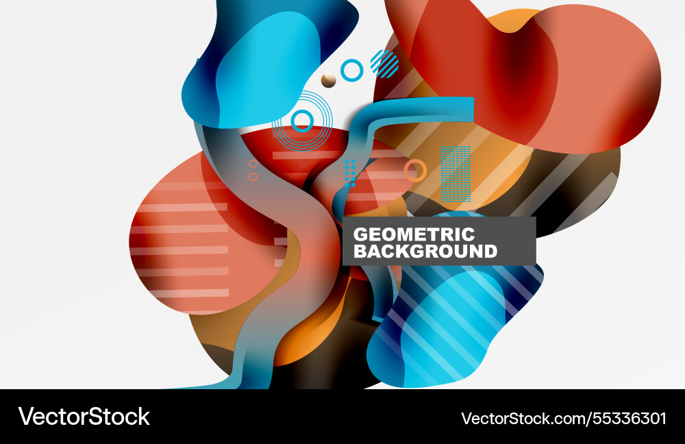 Abstract background - lines circles and liquid Vector Image