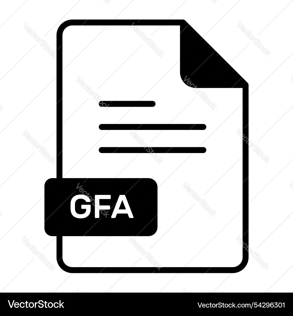 An amazing icon of gfa file editable design vector image