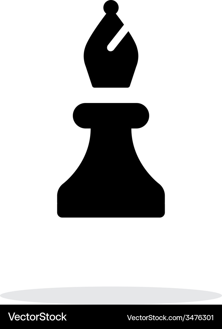 Chess Bishop Icon - Weißer Hintergrund Vektorbild
