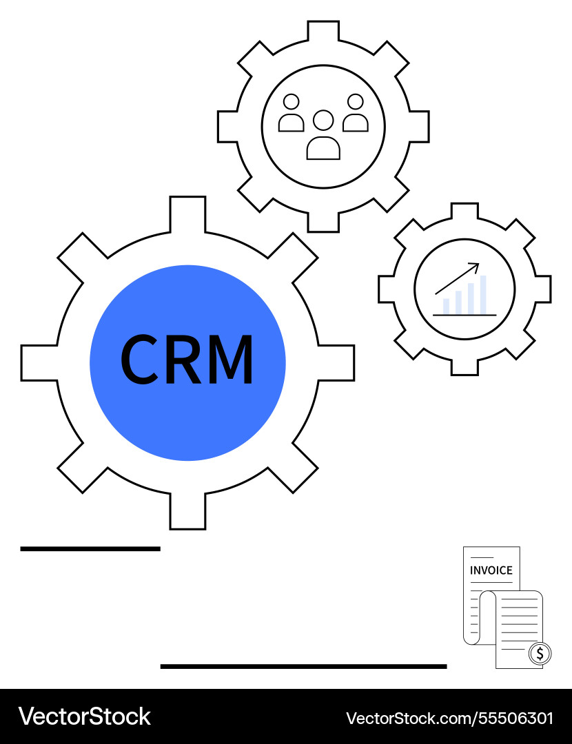 Crm software integration with user analytics Crm software integration with user analytics vector image