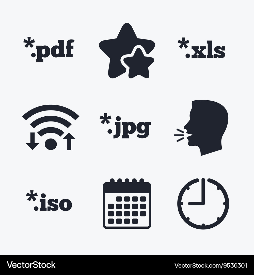 Document signs file extensions symbols Vector Image