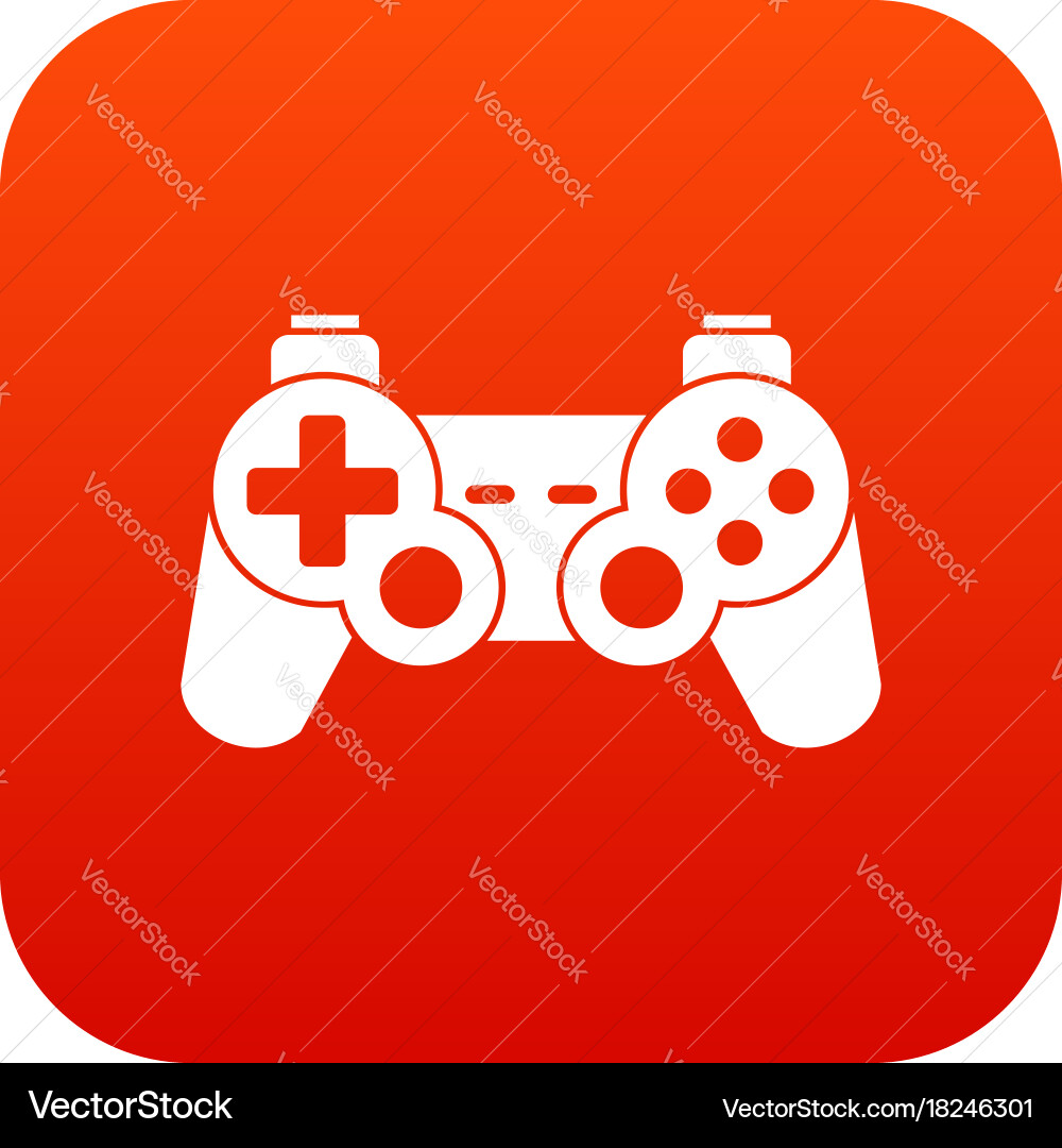 Game controller icon digital red vector image