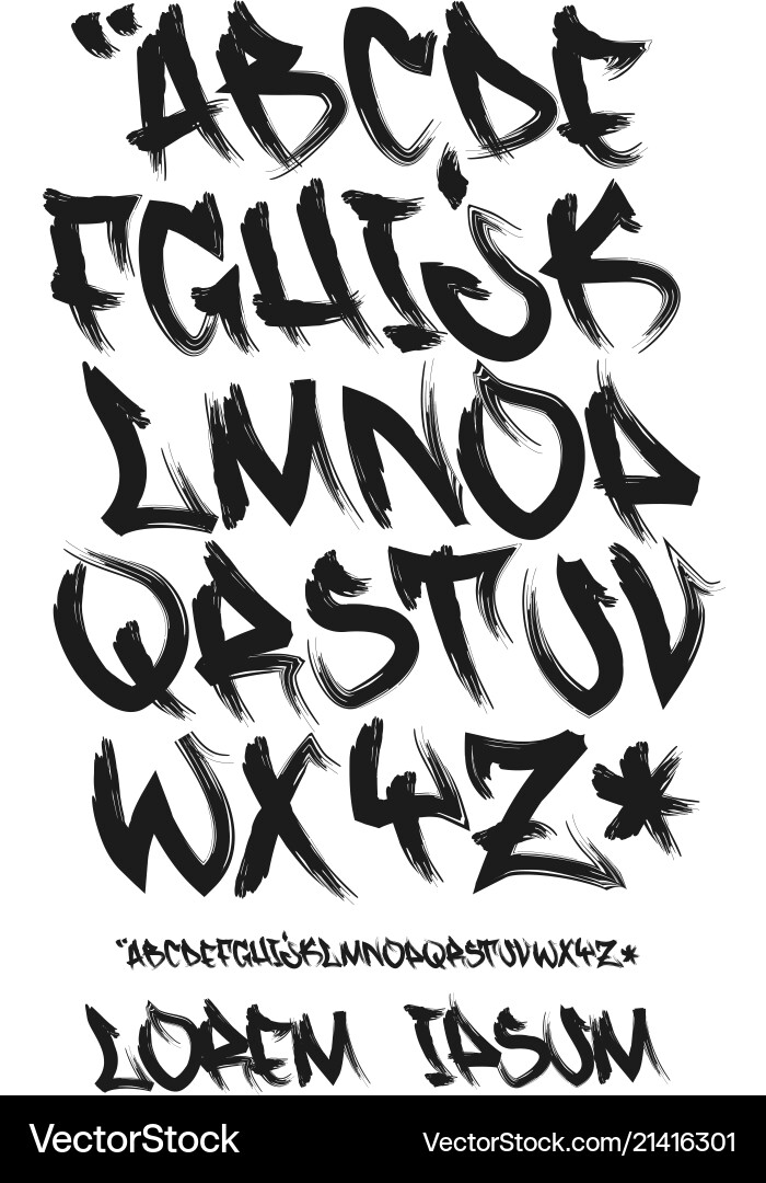 Handwritten Graffiti Marker Font - Script Style vector image