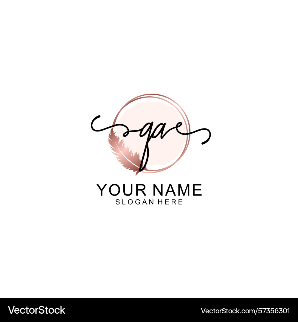 Handwritten qa initial logo with circle Handwritten qa initial logo with circle Vector Image