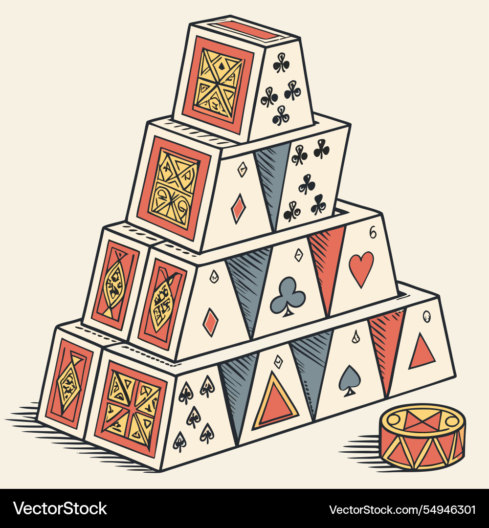 Intricate designs with stacked blocks in format Intricate designs with stacked blocks in format vector image
