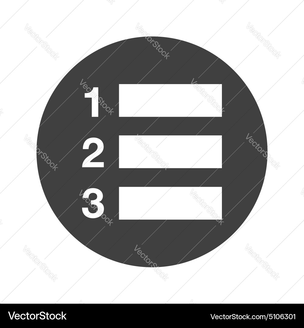 Monochrome round numbered list icon Vector Image
