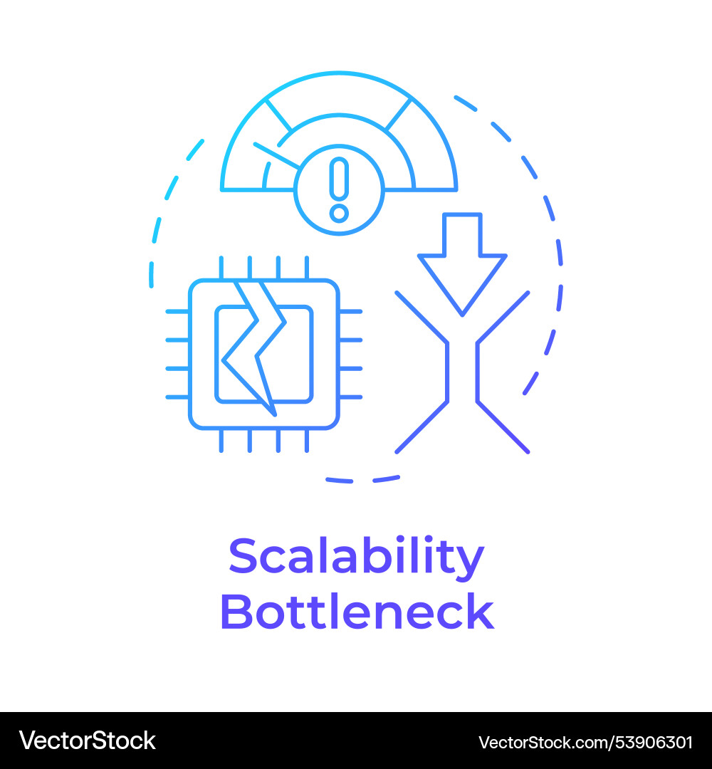 Scalability bottleneck blue gradient concept icon Scalability bottleneck blue gradient concept icon vector image