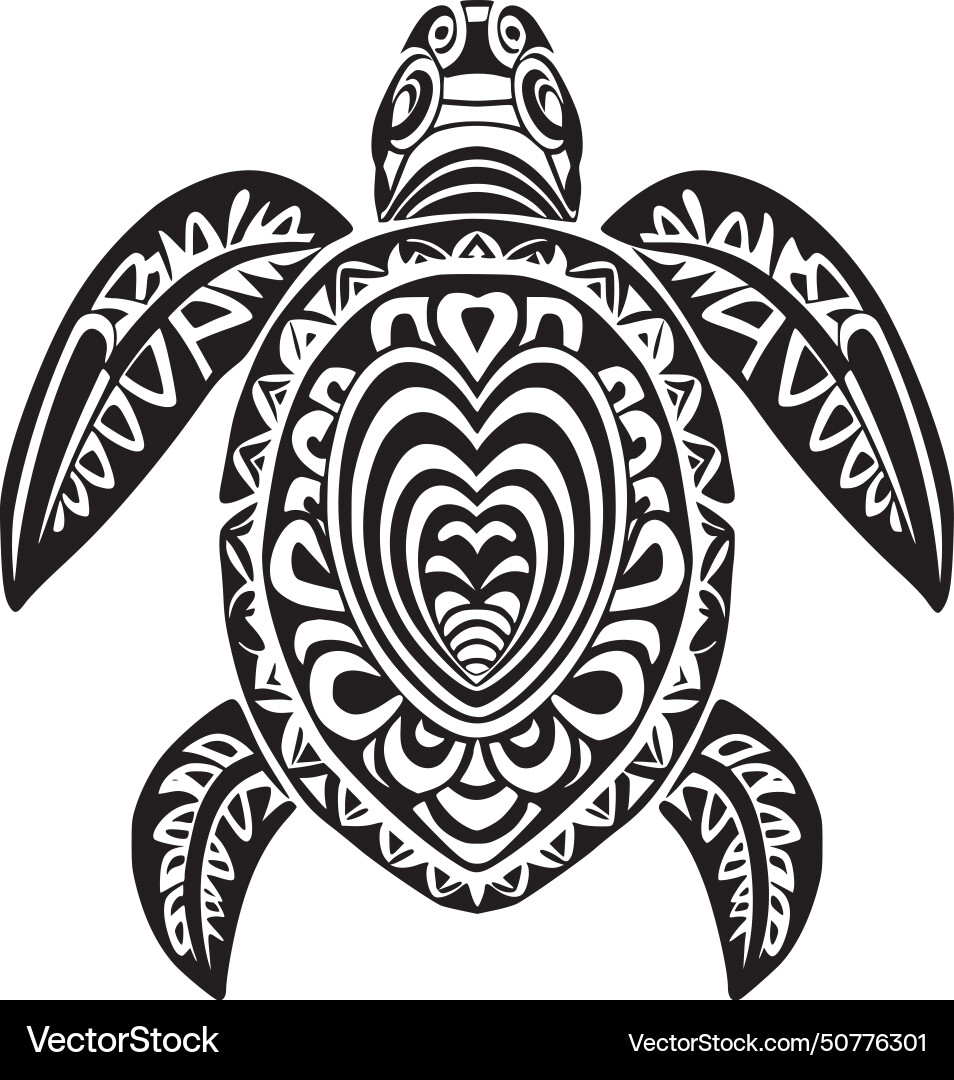 Turtle - black and white Royalty Free Vector Image
