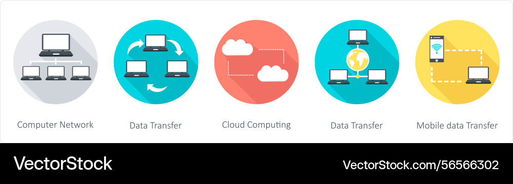 A set of 5 communication icons as computer vector image