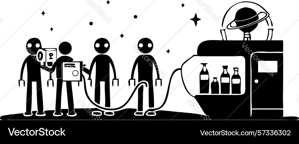 Ai robot network server farm design generative vector image
