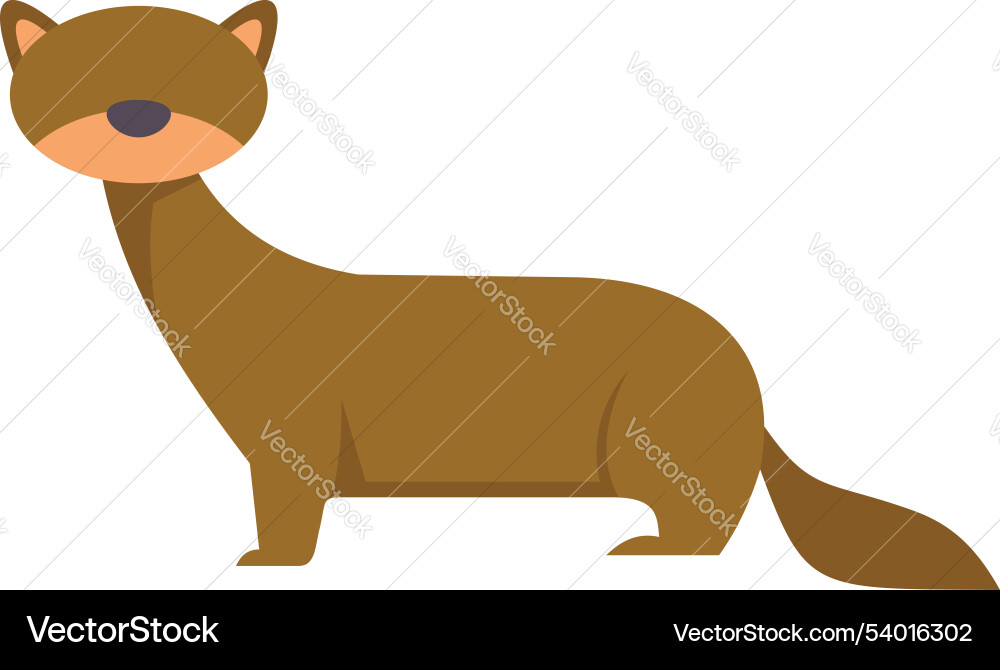 Brown ferret standing on four legs minimalist Brown ferret standing on four legs minimalist vector image