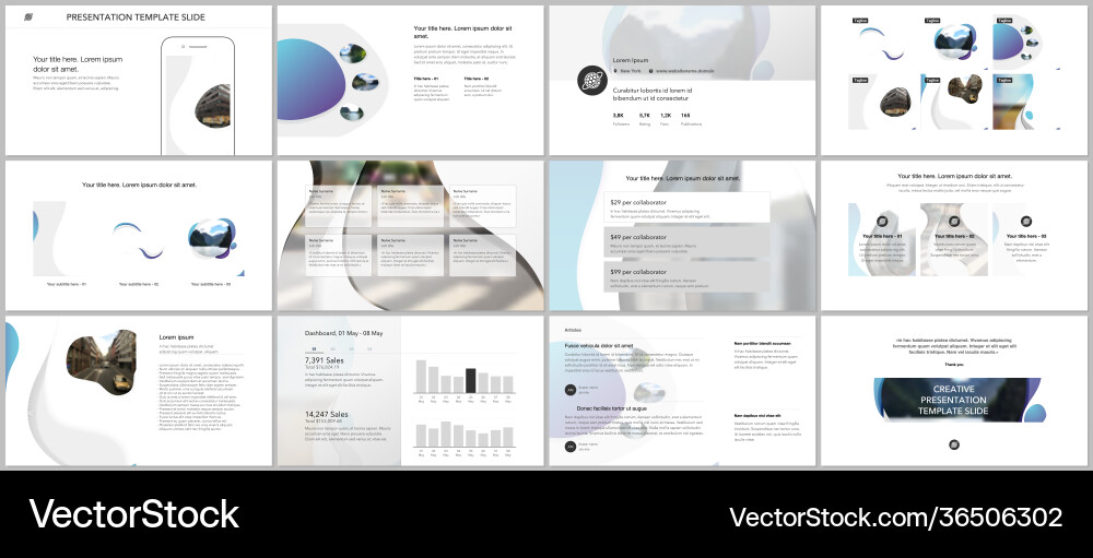 Template for website design presentations Vector Image