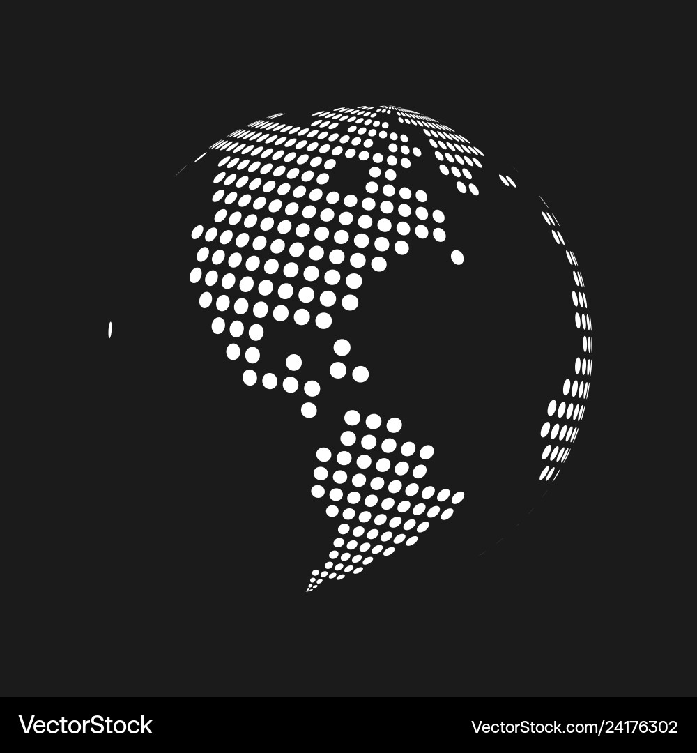 White Dotted 3D Earth Globe Royalty Free Vector Image