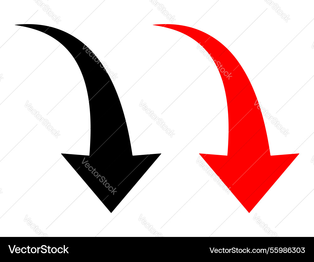 A simple red curved arrow pointing to the right A simple red curved arrow pointing to the right vector image