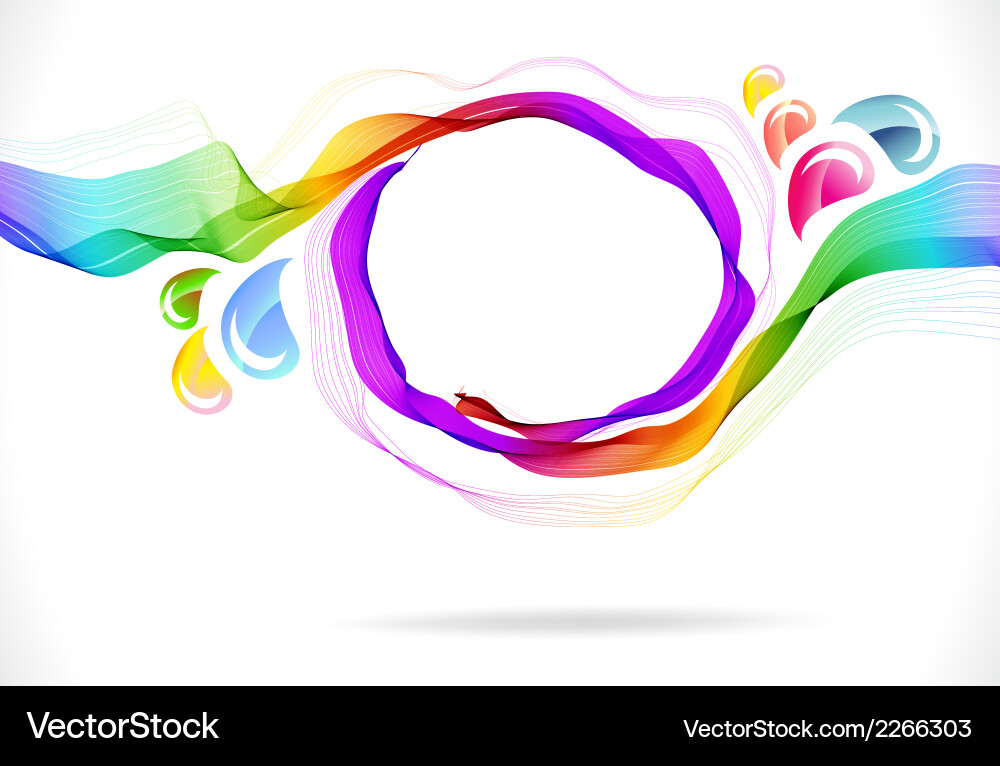 Abstract color background with wave and drops vector image