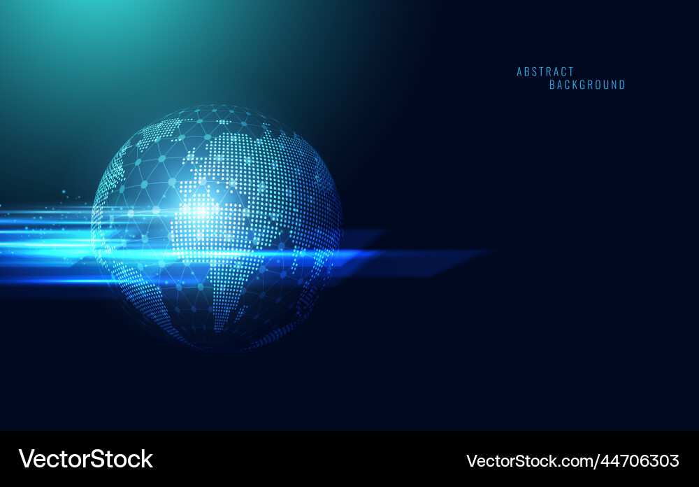 Abstract global speed network digital connection vector image