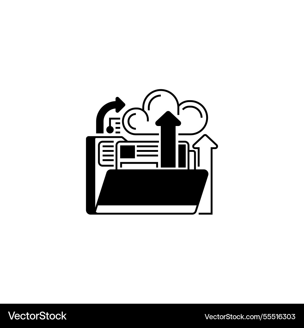 Backup cloud line icon linear style sign vector image