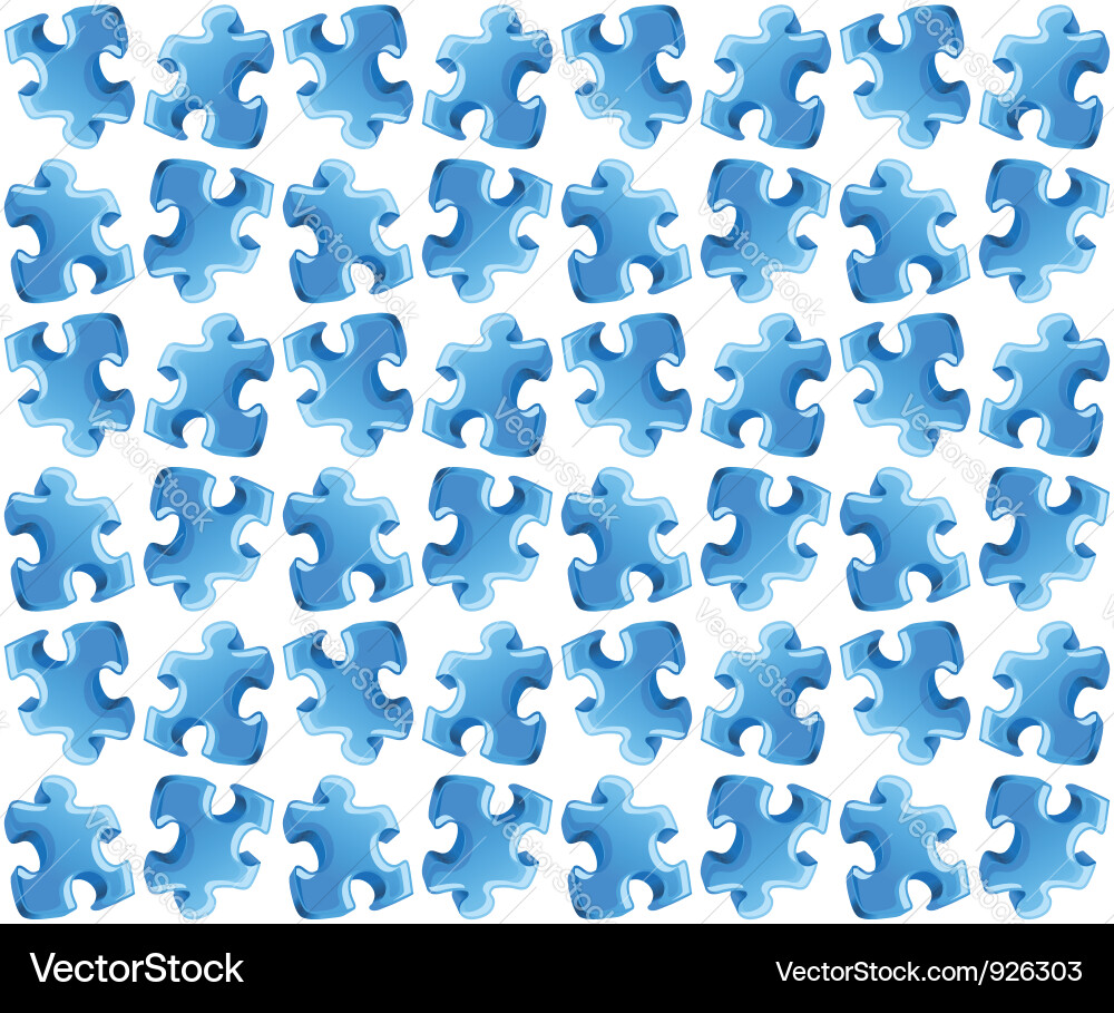 Blue puzzle seamless background Royalty Free Vector Image