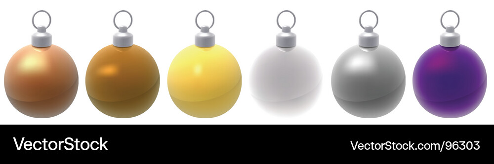 Glänzende Metallic Weihnachtsschmuck Vektorbild