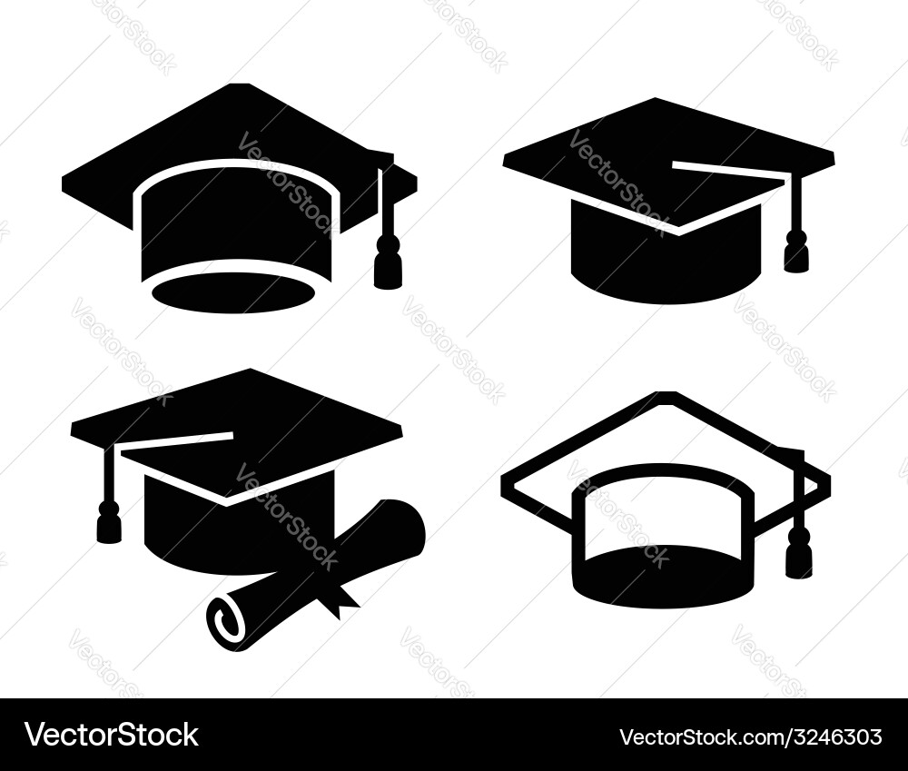 Graduation Map Icon - Academic Symbols vector image