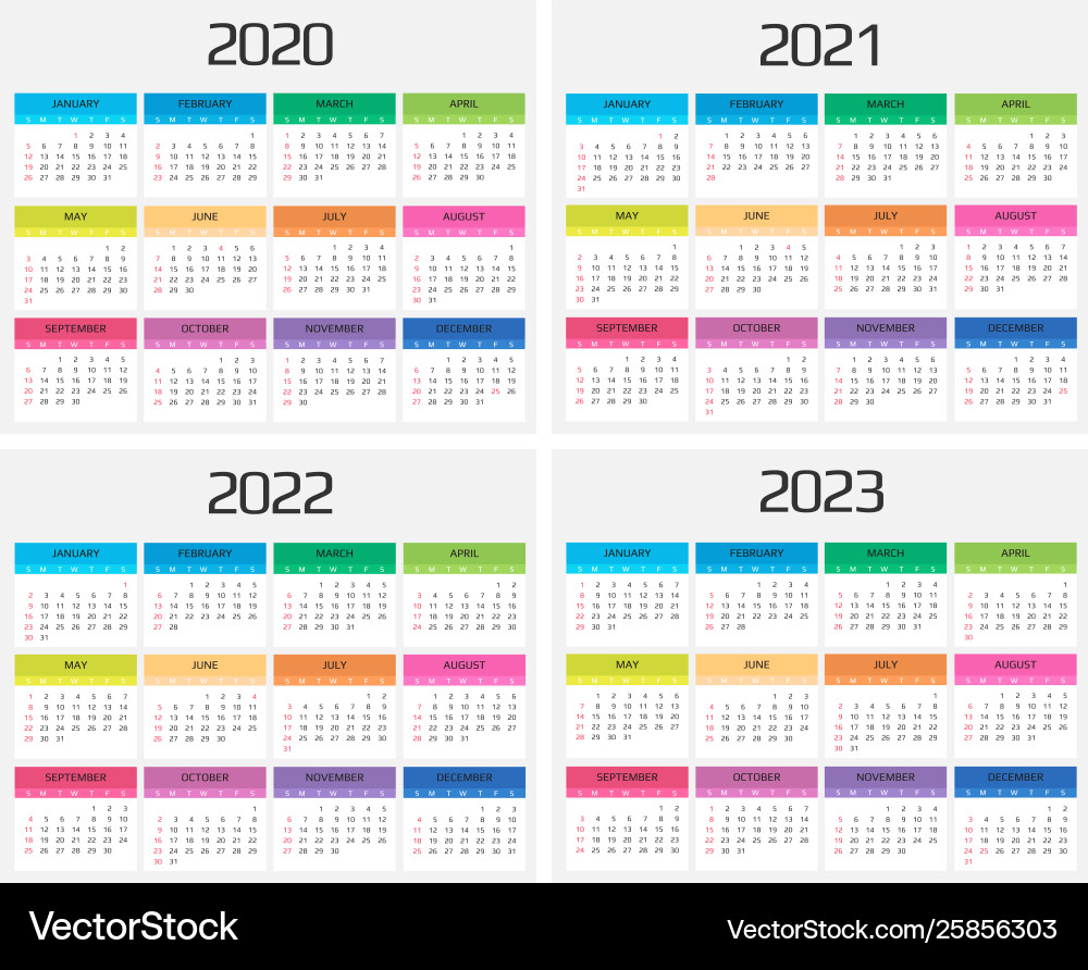 Kalender 2020 2021 2022 2023 Template 12 Kalender 2020 2021 2022 2023 Template 12 vektorbild