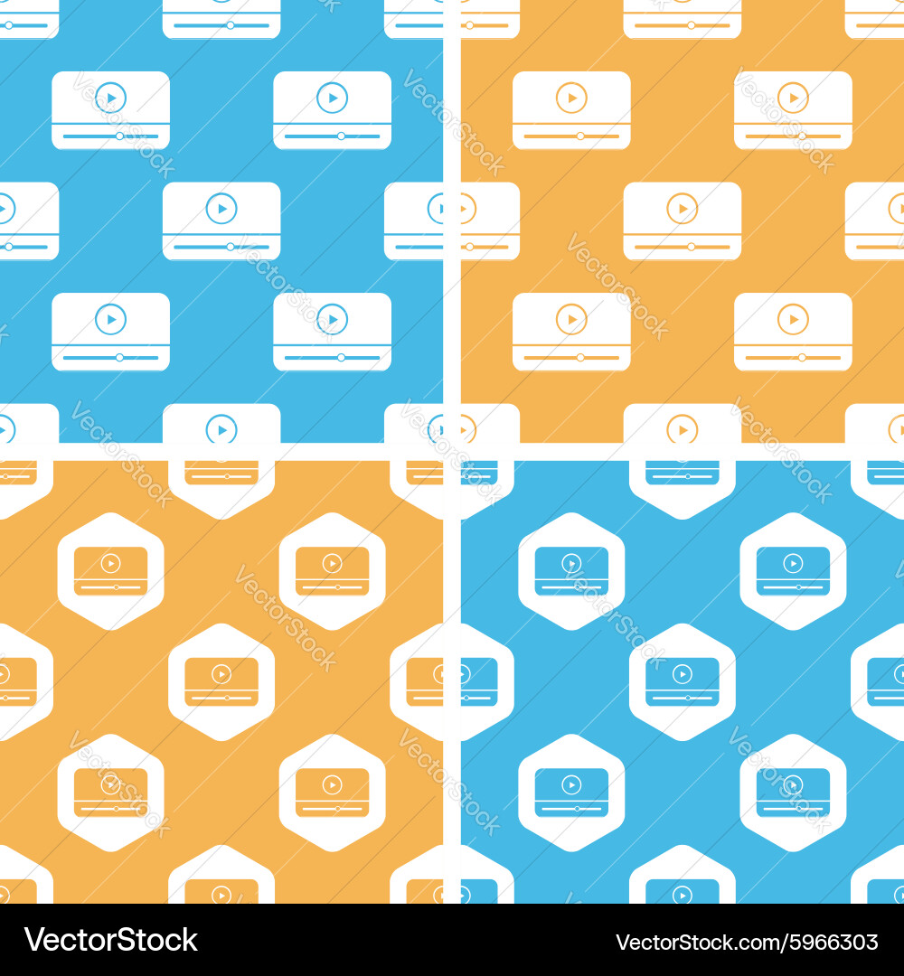Mediaplayer window pattern set colored vector image
