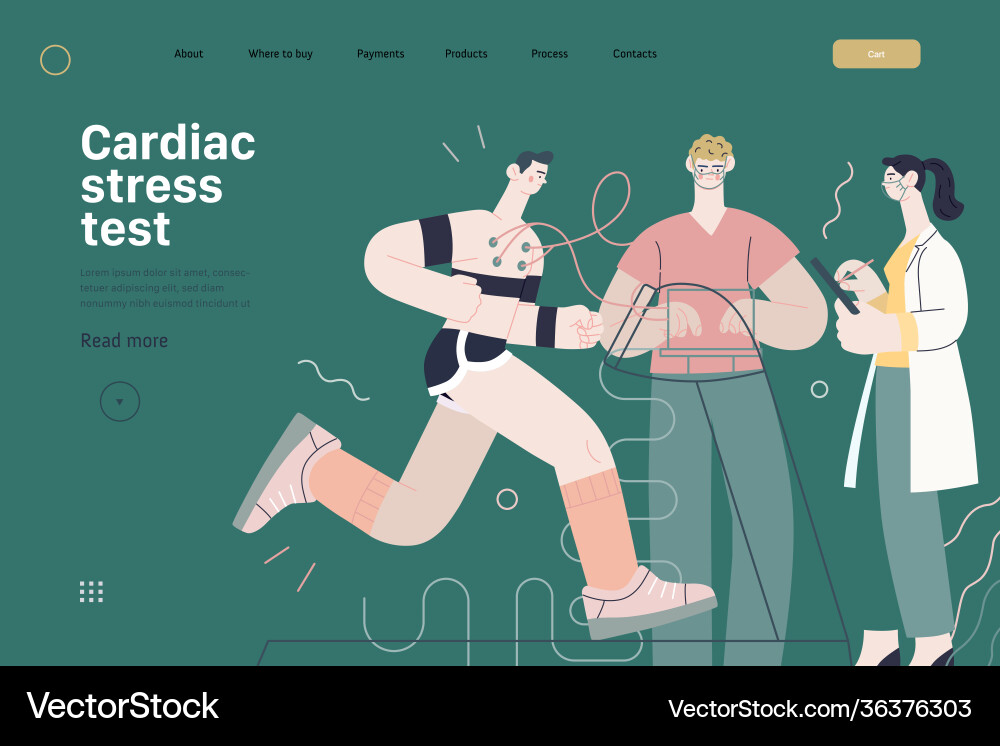 Medical tests template - cardiac stress test Medical tests template - cardiac stress test vector image