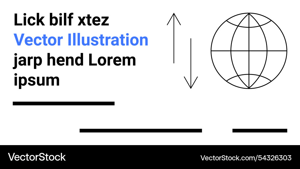 Modern abstract typography with globe and arrows vector image