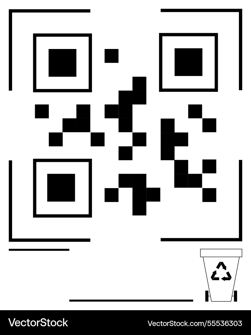 Qr code with recycling bin highlighting Vector Image