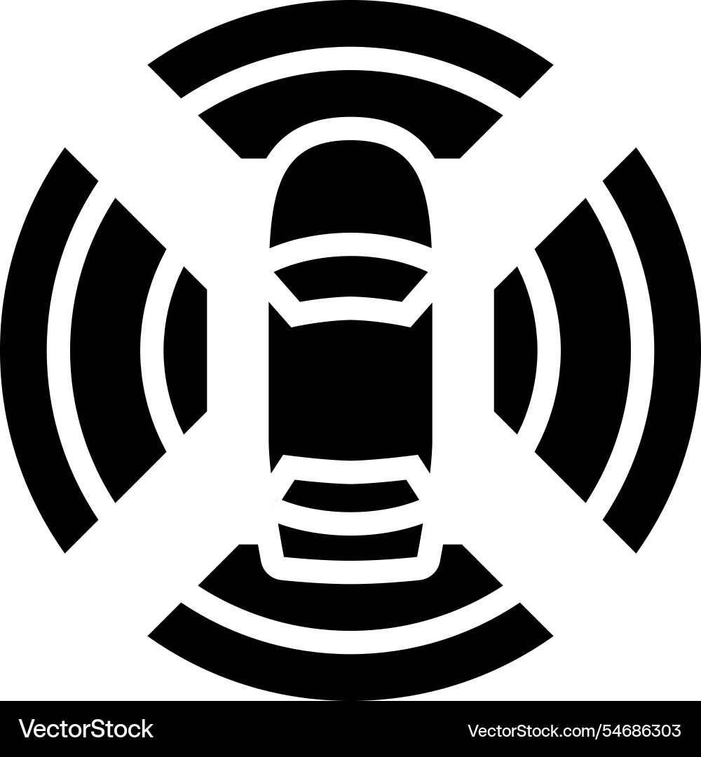 Sensor array autonomous vehicle glyph icon Sensor array autonomous vehicle glyph icon vector image