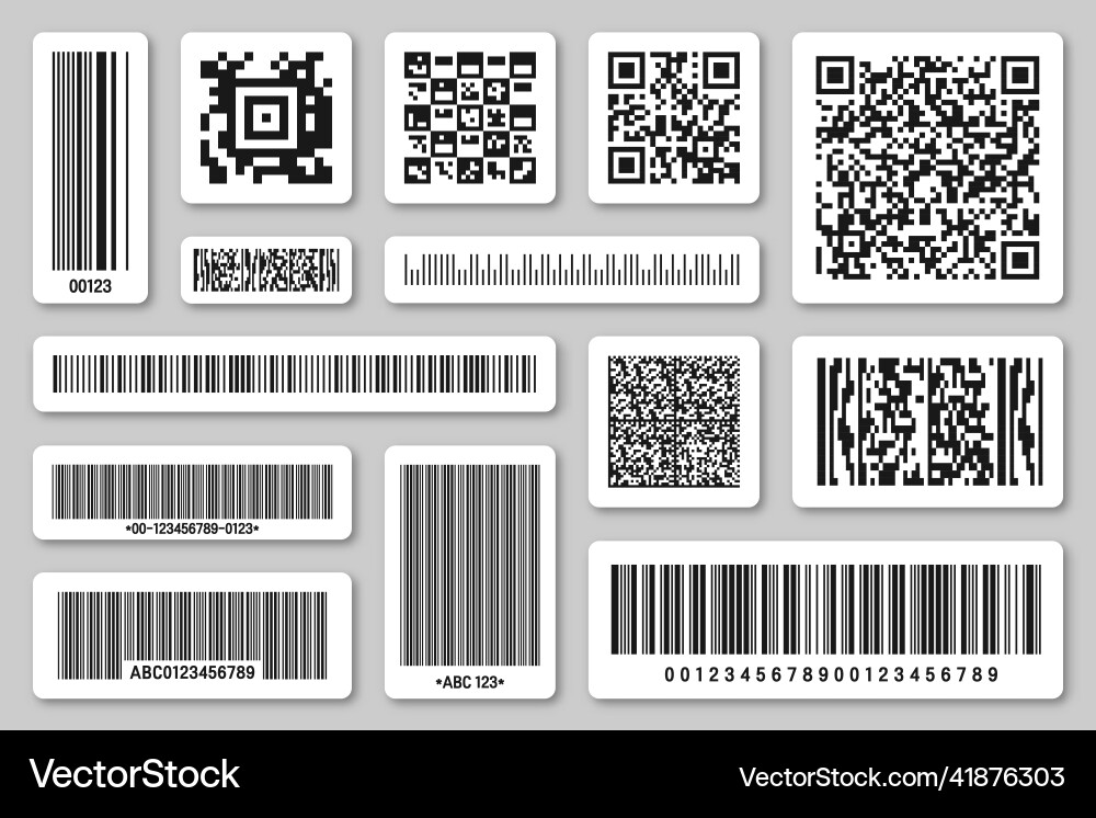 Set of product barcodes and qr codes Set of product barcodes and qr codes vector image