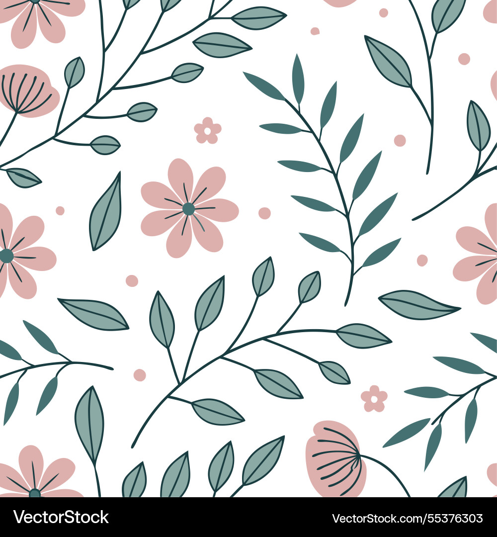 Soft spring nature seamless pattern with fine Soft spring nature seamless pattern with fine Vector Image