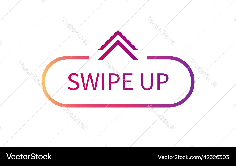 Swipe up social button with drag Swipe up social button with drag vector image