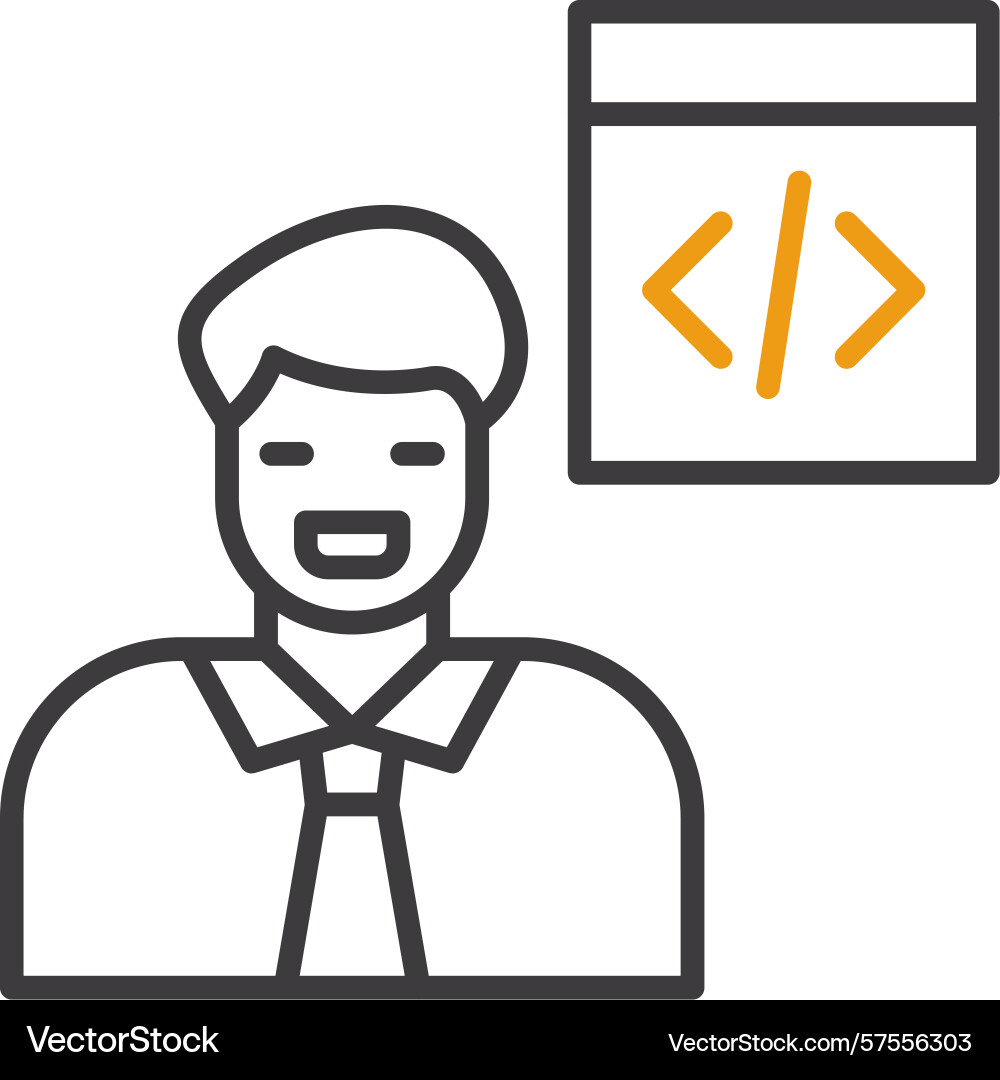 Web developer two color icon Vector Image