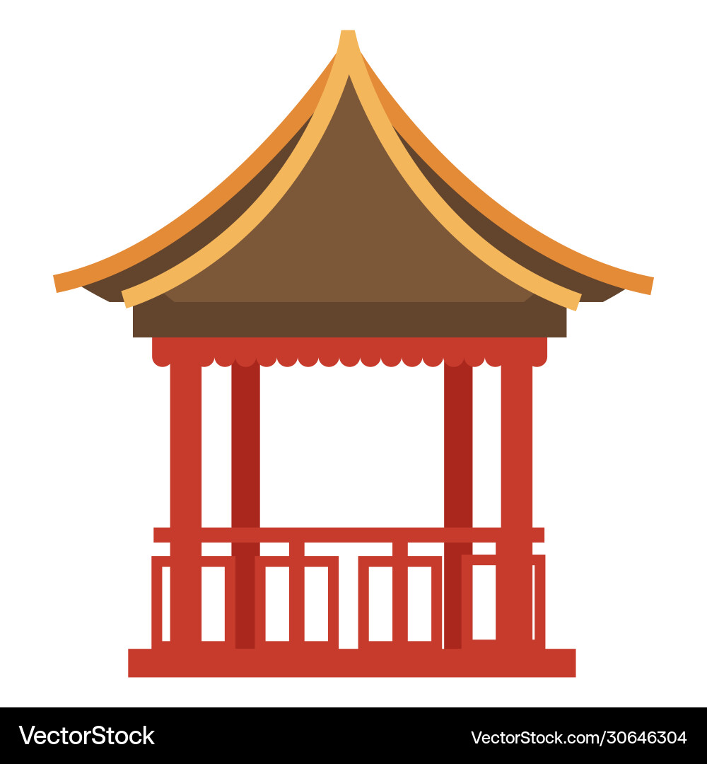 Chinese architecture temple with columns Chinese architecture temple with columns vector image