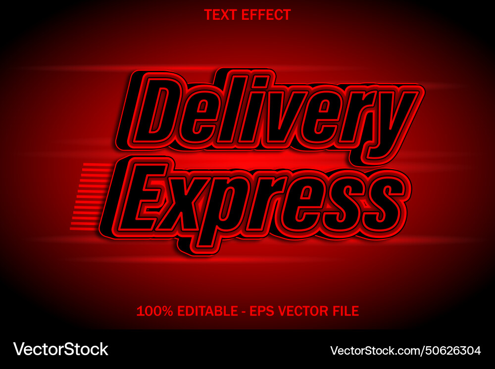 Delivery express editable text effect 3d emboss Delivery express editable text effect 3d emboss Vector Image
