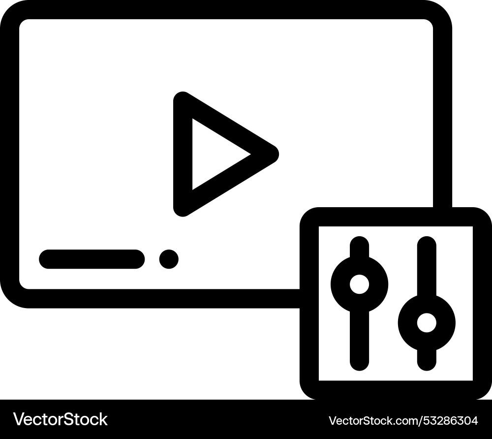 Edit video icon thin linear style design isolated Edit video icon thin linear style design isolated vector image