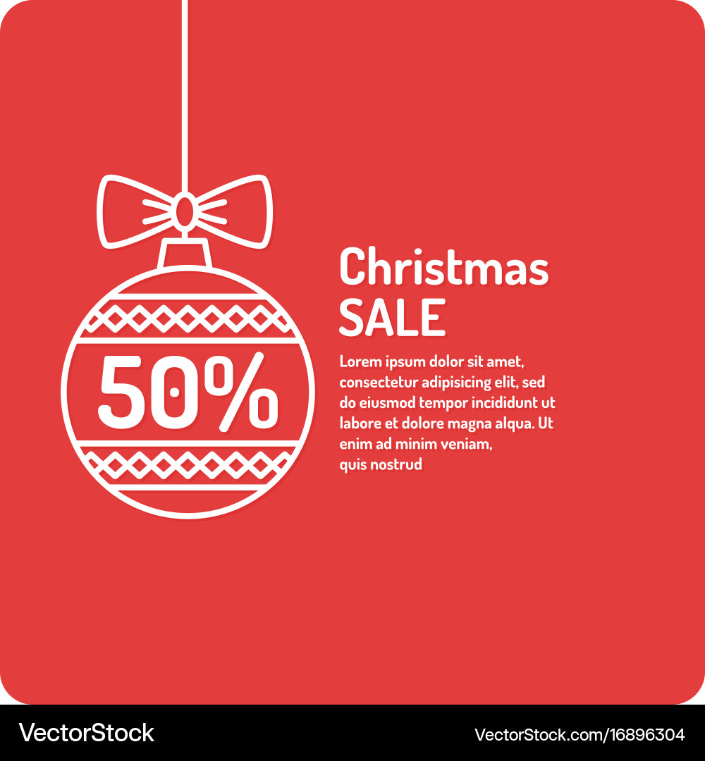 Merry christmas background in linear minimalistic vector image