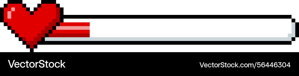 Red heart and line progress bar with one part vector image