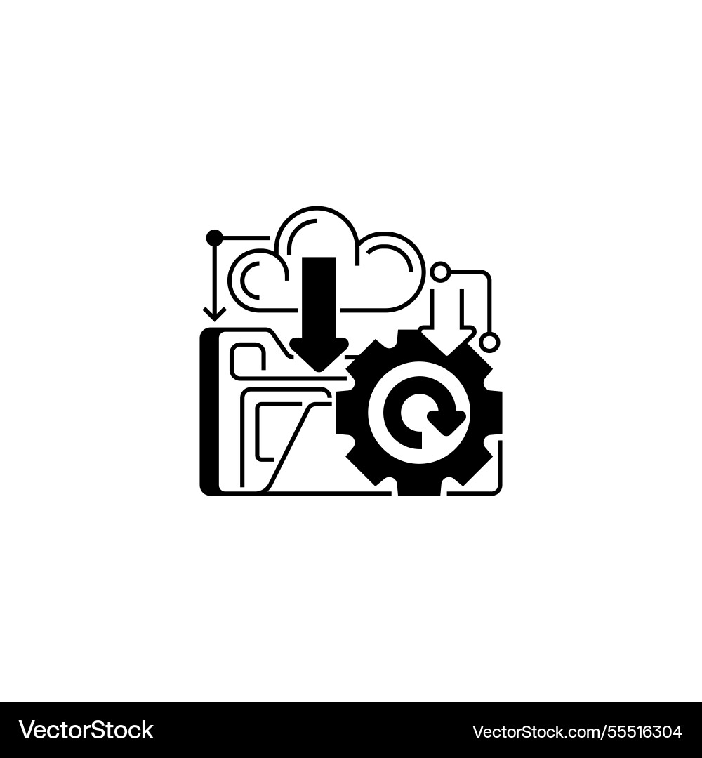 Restore data line icon linear style sign Restore data line icon linear style sign vector image