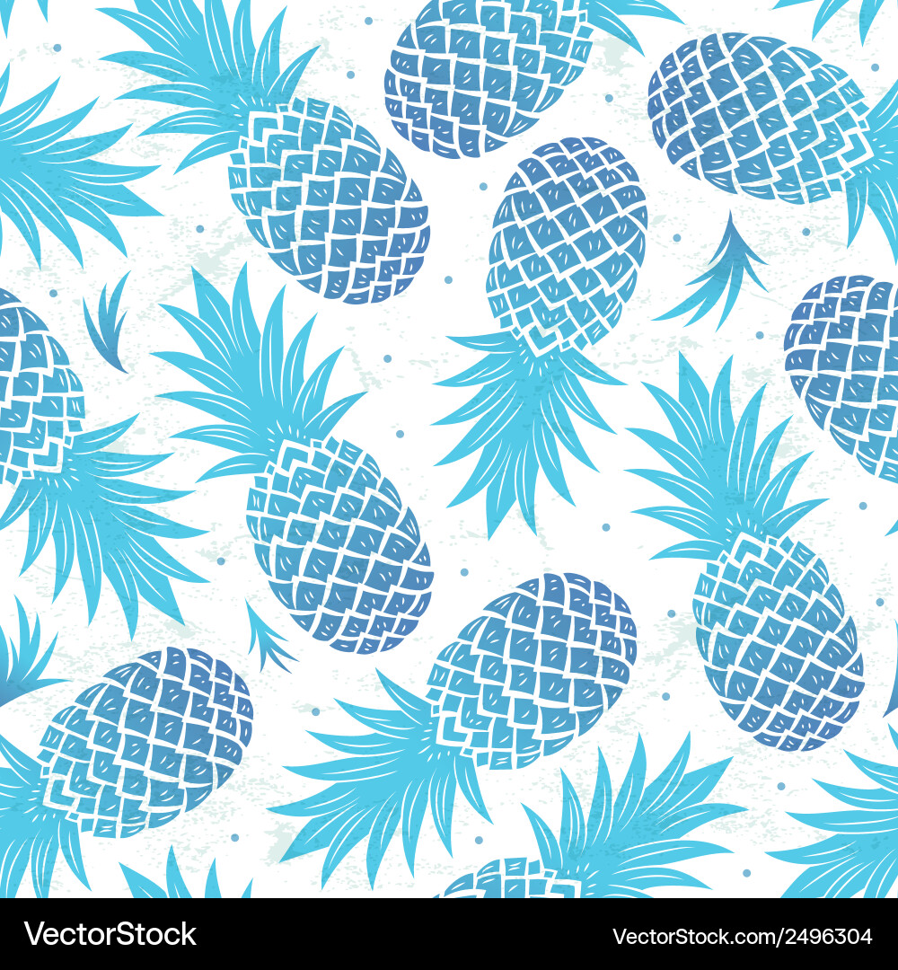 Vintage Blue Pineapple Pattern vector image
